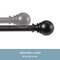 Kenney Mfg Kenney Layla 1" Value Decorative Window Curtain Rod, 30-84", Black KN87002V1NP - alternate 3